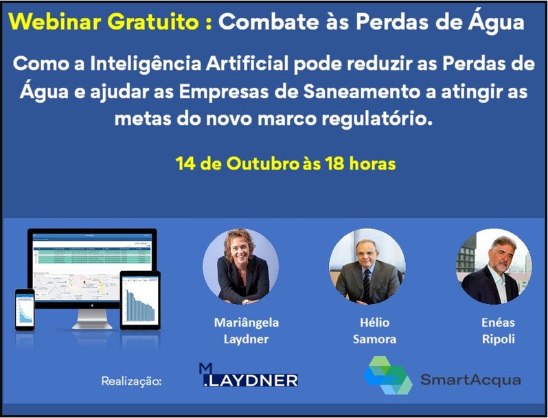 Webinar sobre Inteligência Artificial no combate às perdas de água na quinta-feira